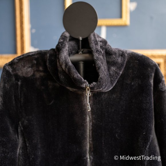 32 Degrees Black Luxe Fur Full-Zip Jacket - Picture 2 of 4